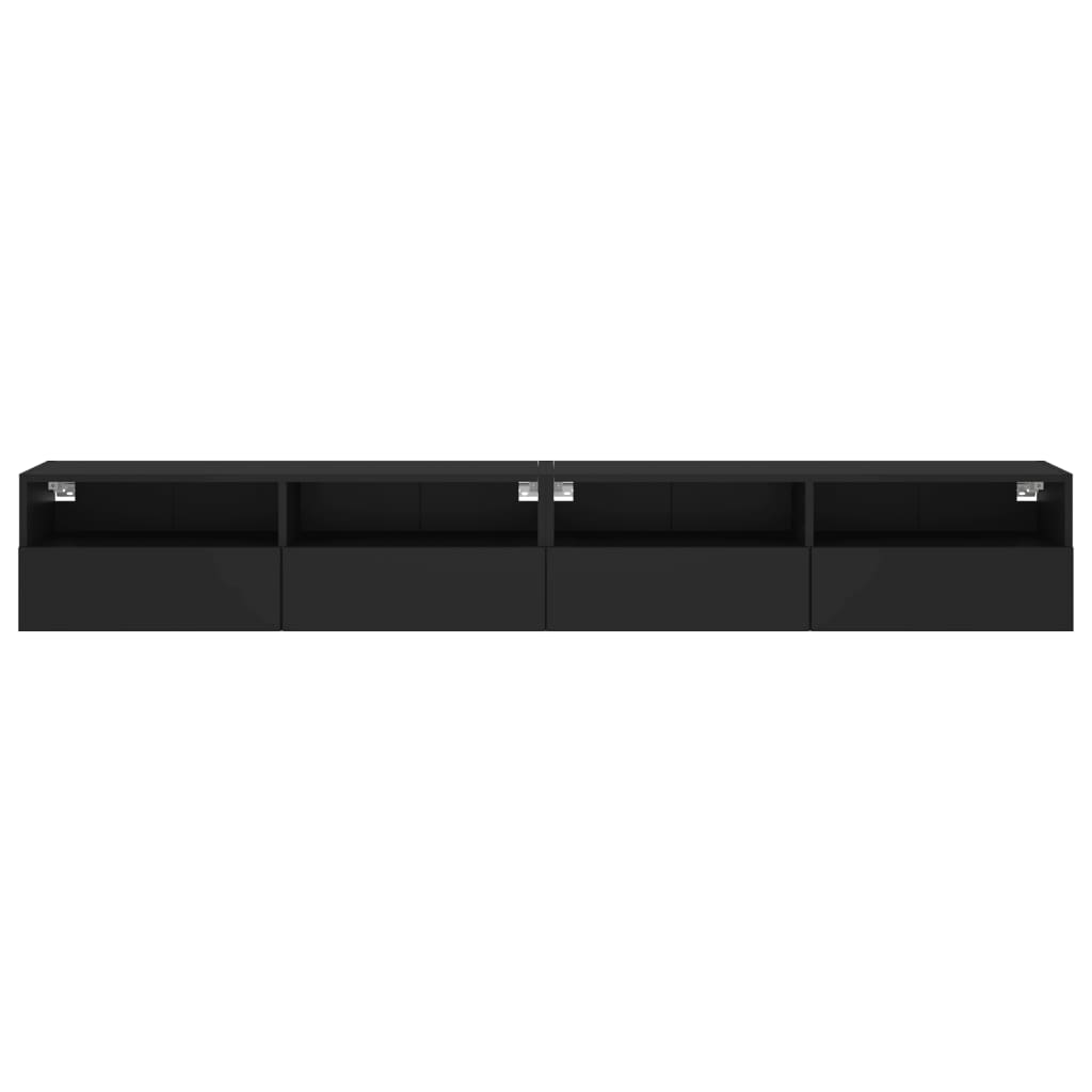 Meubles TV muraux 2 pcs noir 100x30x30 cm bois d'ingénierie - XIOS