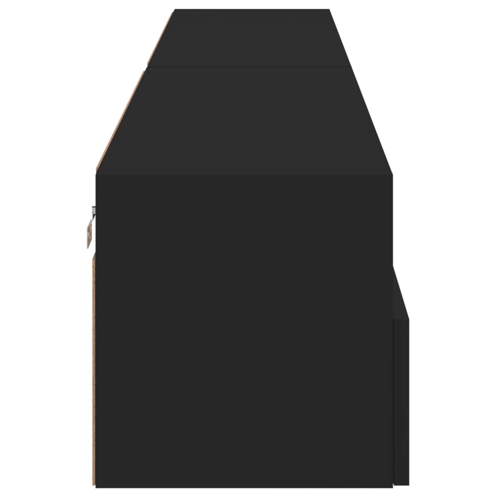 Meubles TV muraux 2 pcs noir 100x30x30 cm bois d'ingénierie - XIOS