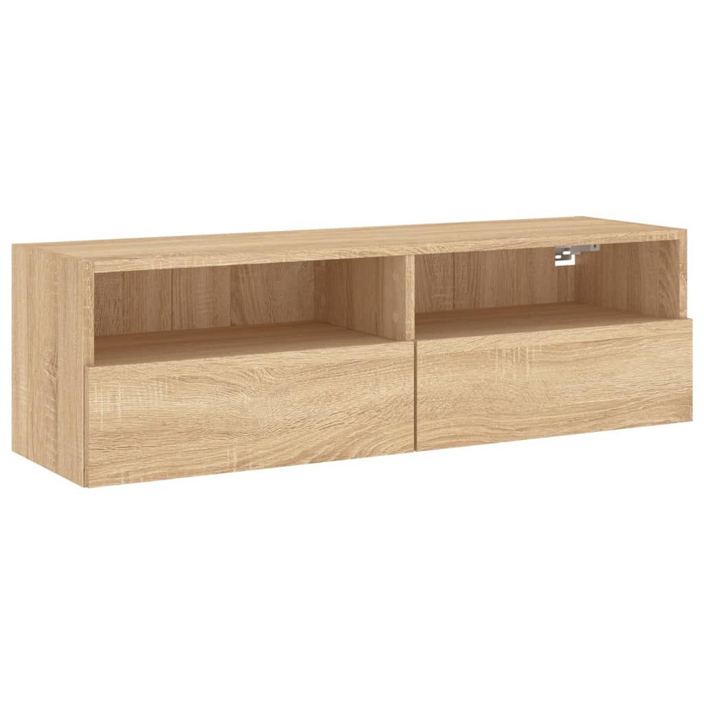 Meuble TV mural chêne sonoma 100x30x30 cm bois d'ingénierie - XIOS