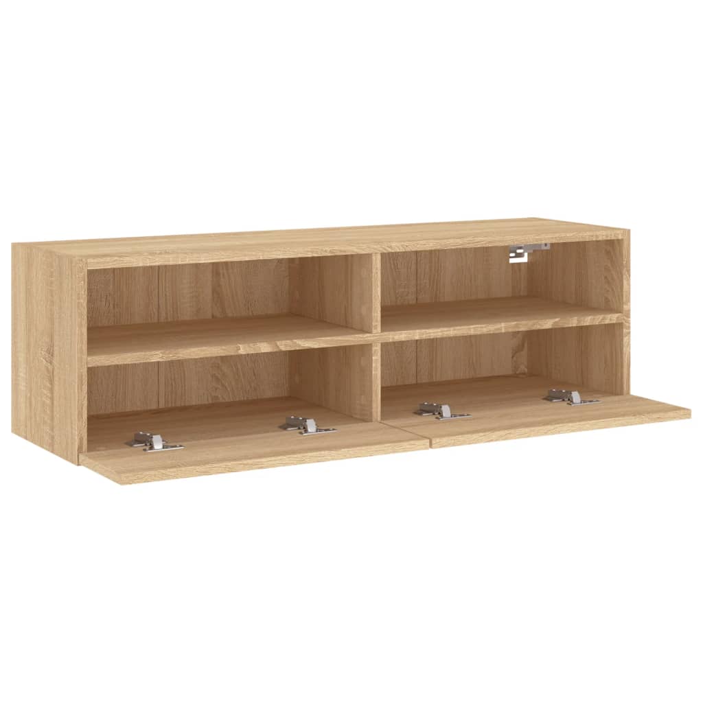 Meuble TV mural chêne sonoma 100x30x30 cm bois d'ingénierie - XIOS