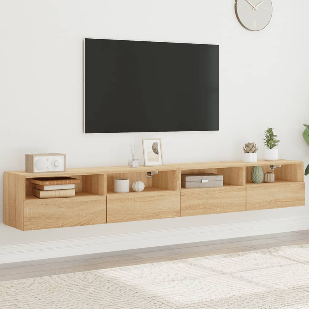Meubles TV muraux 2pcs chêne sonoma 100x30x30cm bois ingénierie - XIOS