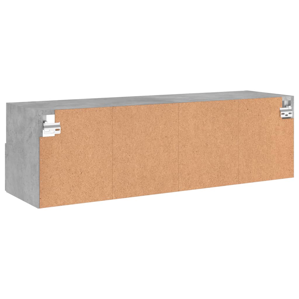 Meuble TV mural gris béton 100x30x30 cm bois d'ingénierie - XIOS