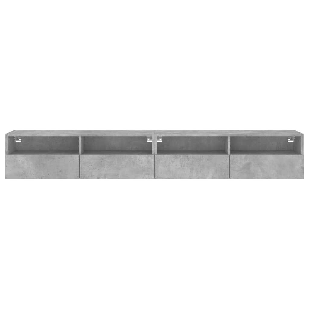 Meubles TV muraux 2pcs gris béton 100x30x30cm bois d'ingénierie - XIOS
