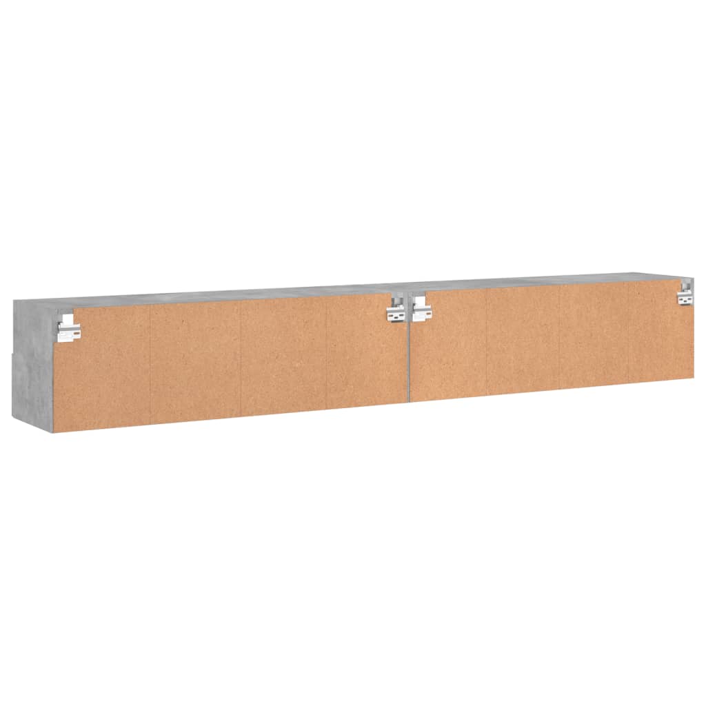 Meubles TV muraux 2pcs gris béton 100x30x30cm bois d'ingénierie - XIOS