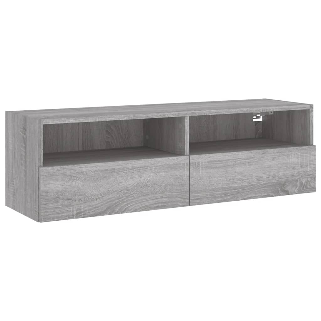 Meuble TV mural sonoma gris 100x30x30 cm bois d'ingénierie - XIOS