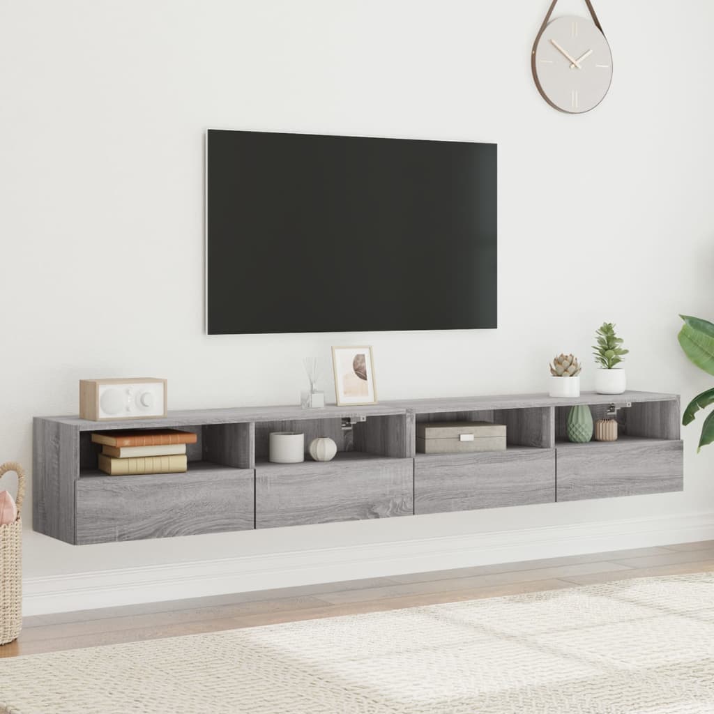 Meubles TV muraux 2pcs sonoma gris 100x30x30 cm bois ingénierie - XIOS