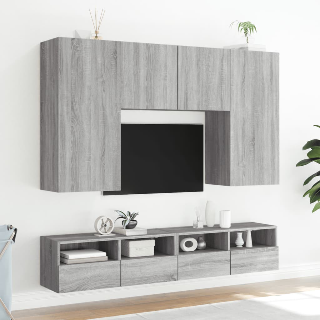 Meubles TV muraux 2pcs sonoma gris 100x30x30 cm bois ingénierie - XIOS