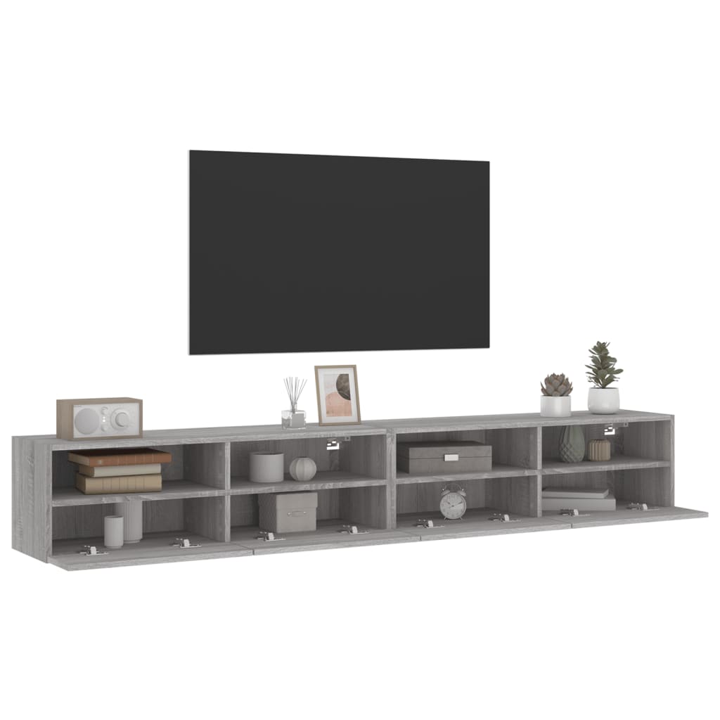 Meubles TV muraux 2pcs sonoma gris 100x30x30 cm bois ingénierie - XIOS