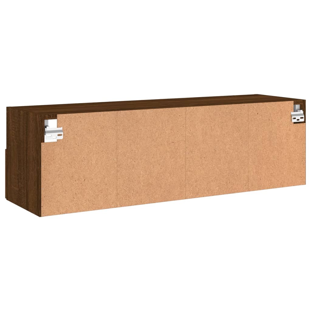 Meuble TV mural chêne marron 100x30x30 cm bois d'ingénierie - XIOS