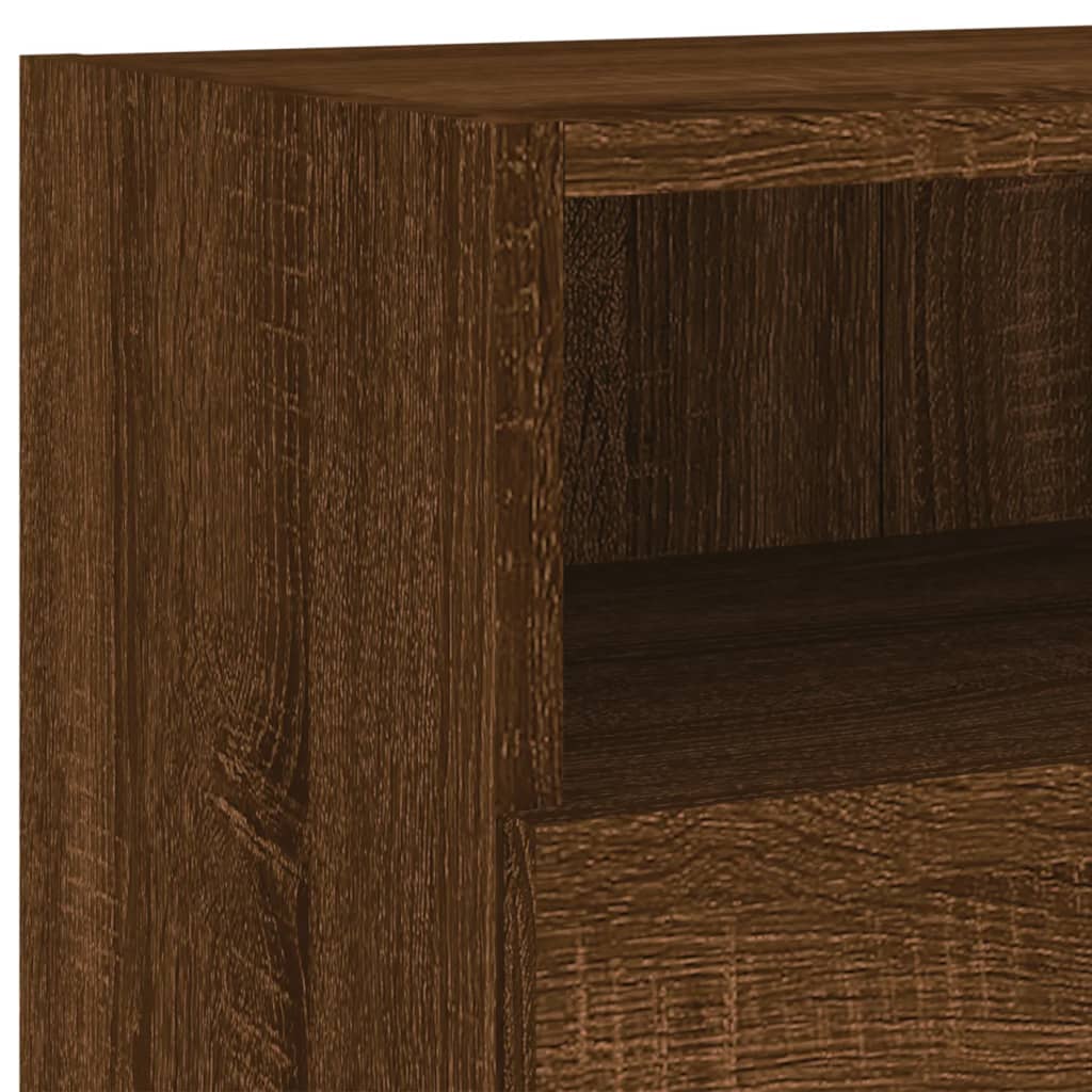 Meuble TV mural chêne marron 100x30x30 cm bois d'ingénierie - XIOS