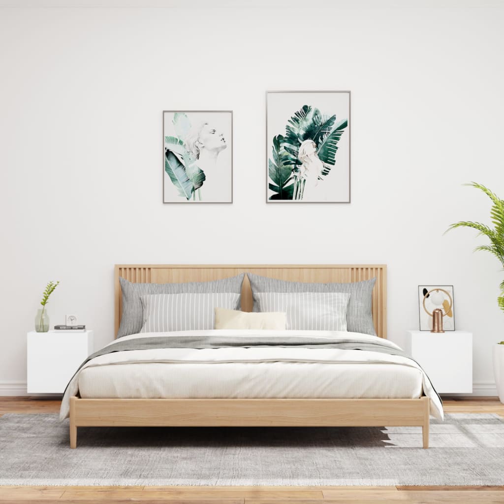 Meubles TV muraux 2 pcs blanc 40,5x30x40 cm bois d'ingénierie - XIOS