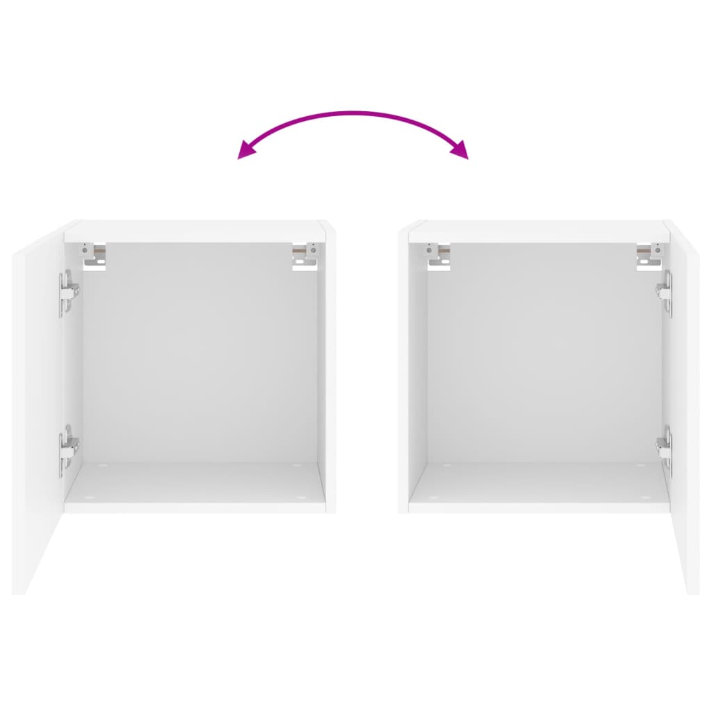 Meubles TV muraux 2 pcs blanc 40,5x30x40 cm bois d'ingénierie - XIOS
