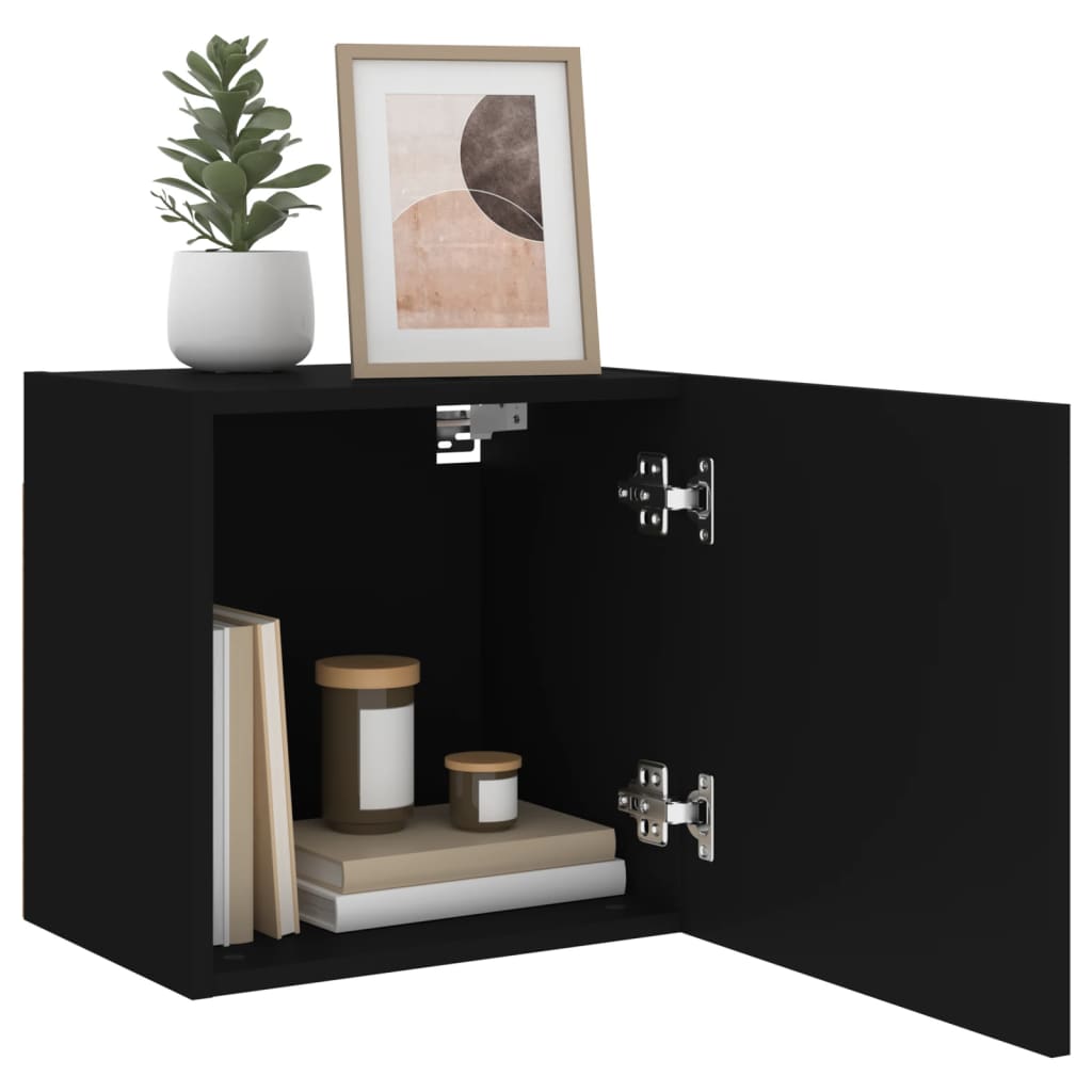 Meubles TV muraux 2 pcs noir 40,5x30x40 cm bois d'ingénierie - XIOS