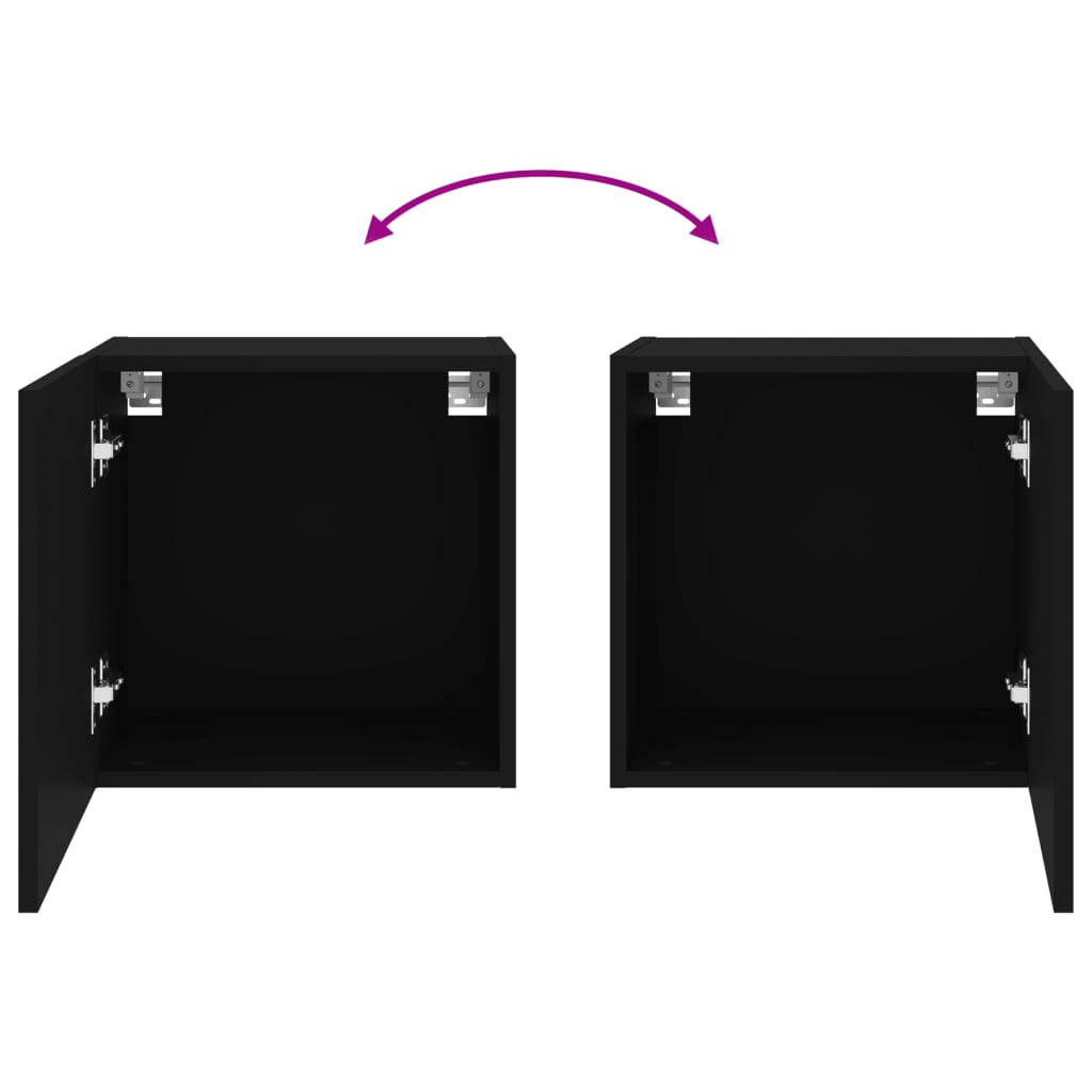 Meubles TV muraux 2 pcs noir 40,5x30x40 cm bois d'ingénierie - XIOS