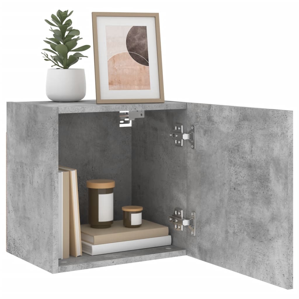 Meuble TV mural gris béton 40,5x30x40 cm bois d'ingénierie - XIOS