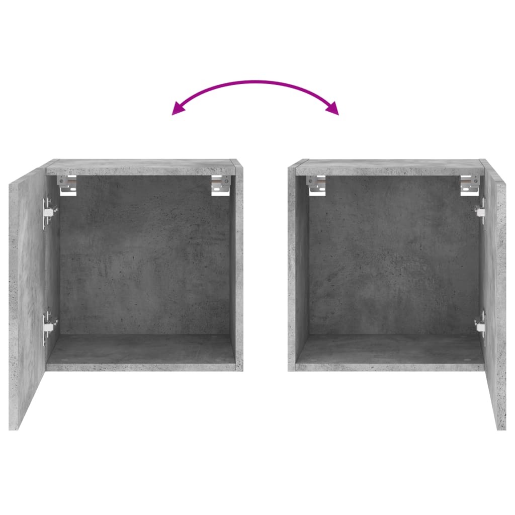 Meuble TV mural gris béton 40,5x30x40 cm bois d'ingénierie - XIOS