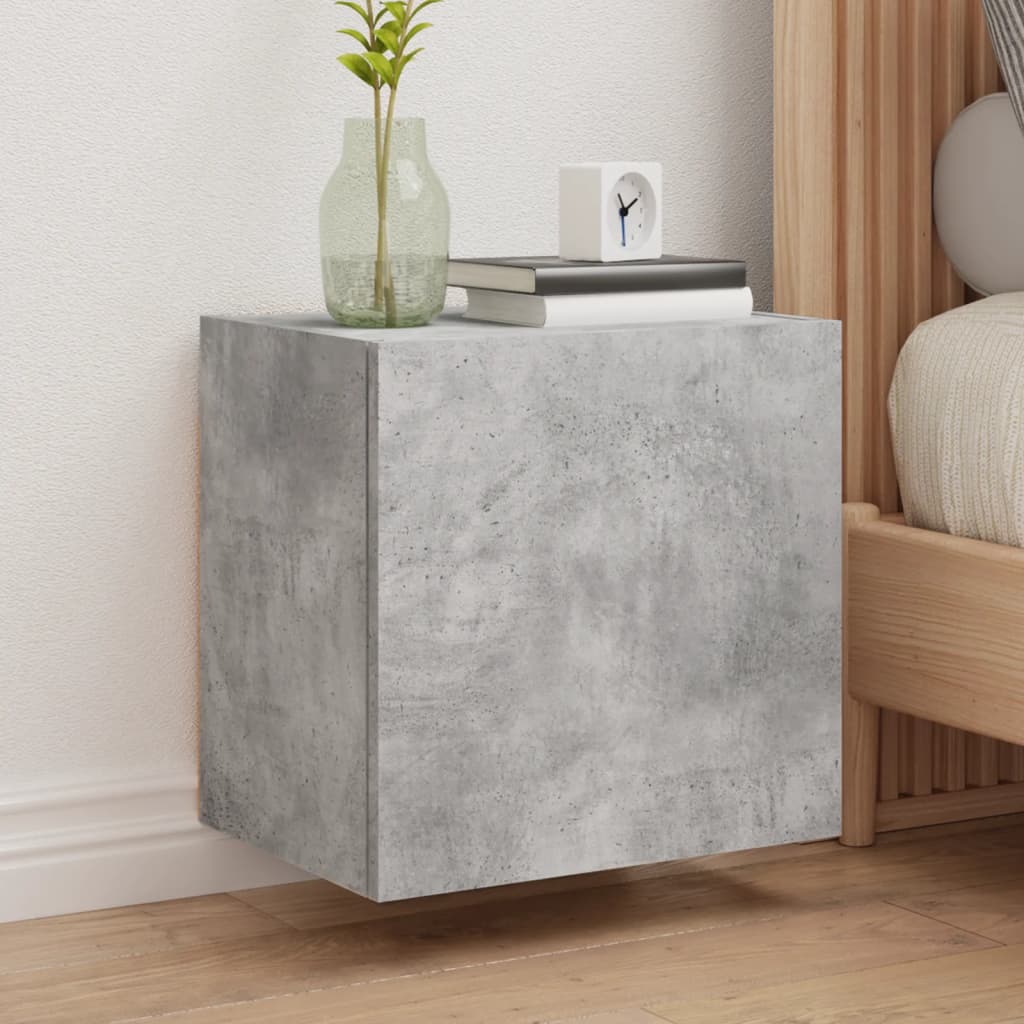 Meuble TV mural gris béton 40,5x30x40 cm bois d'ingénierie - XIOS