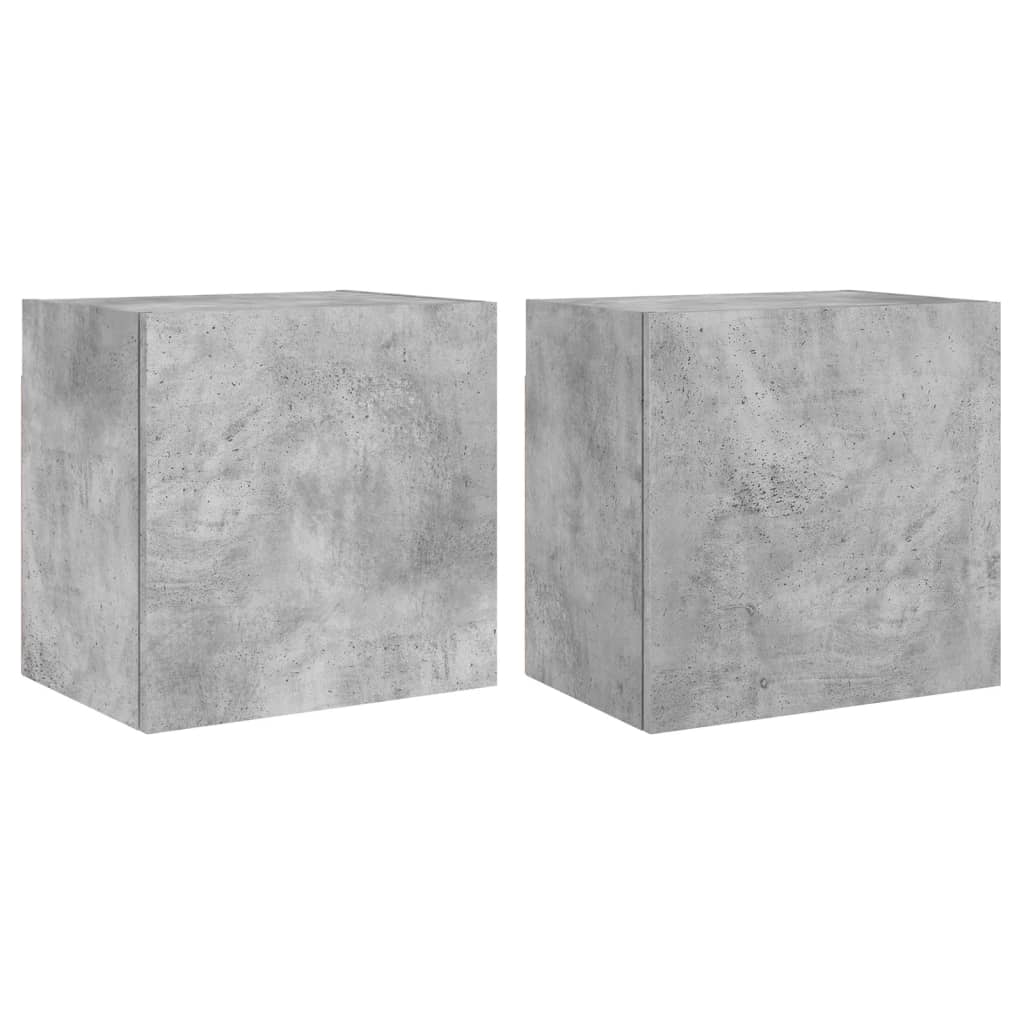 Meubles TV muraux 2 pcs gris béton 40,5x30x40cm bois ingénierie - XIOS