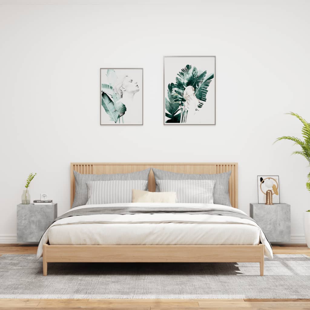 Meubles TV muraux 2 pcs gris béton 40,5x30x40cm bois ingénierie - XIOS