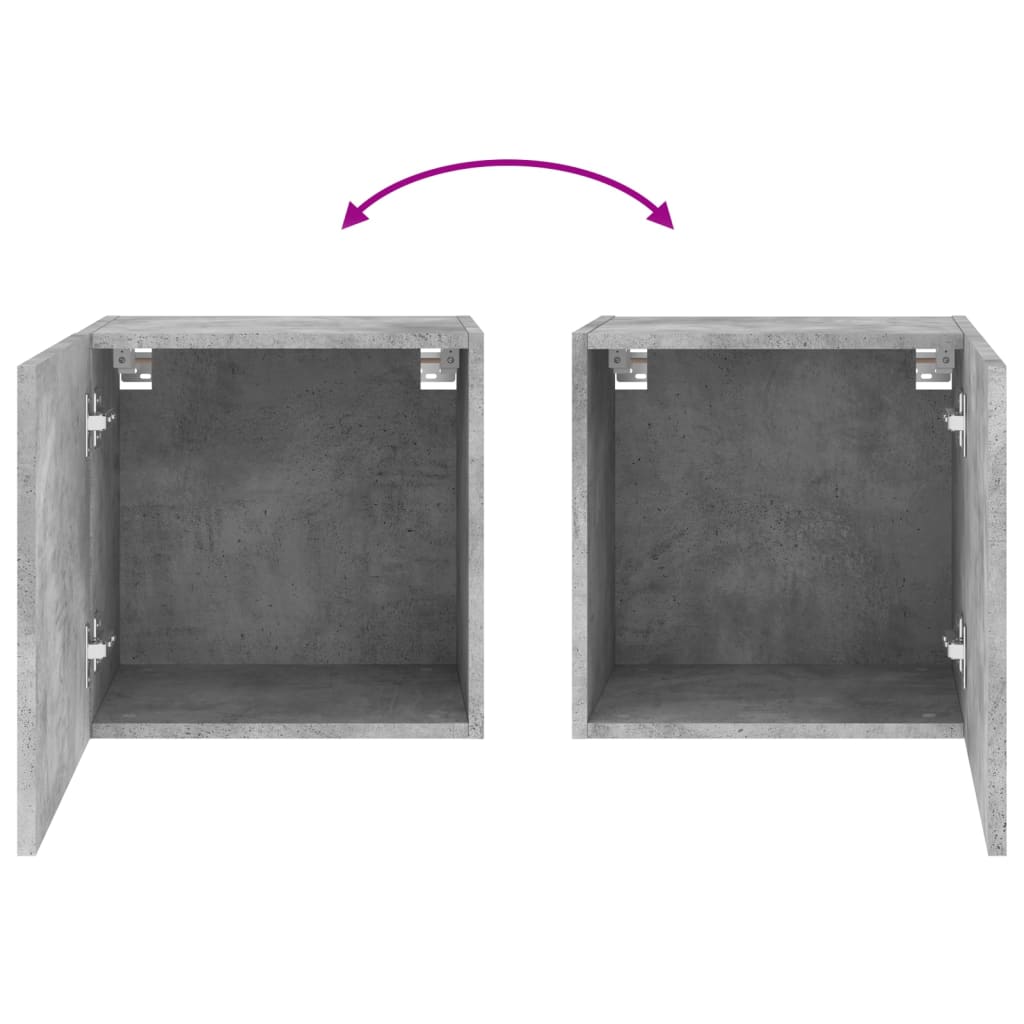 Meubles TV muraux 2 pcs gris béton 40,5x30x40cm bois ingénierie - XIOS