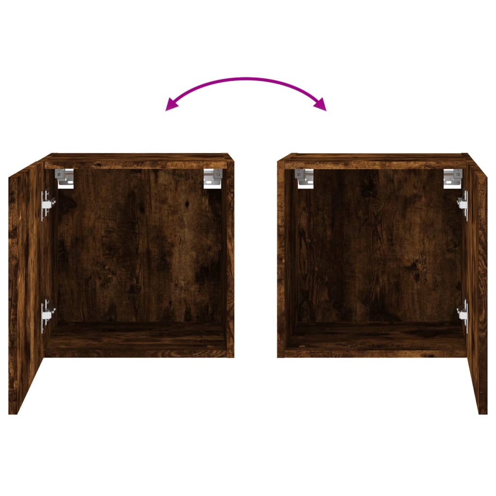 Meuble TV mural chêne fumé 40,5x30x40 cm bois d'ingénierie - XIOS