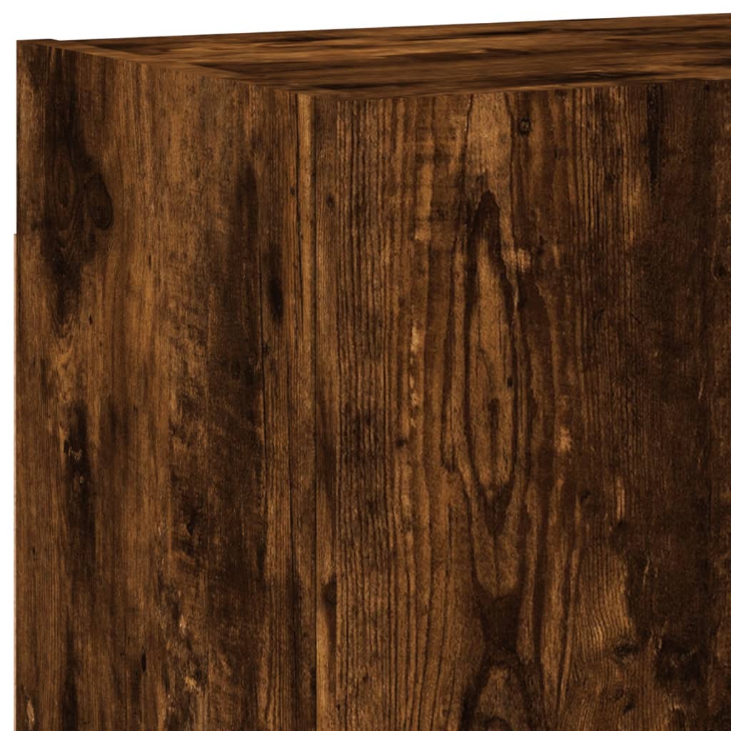 Meuble TV mural chêne fumé 40,5x30x40 cm bois d'ingénierie - XIOS