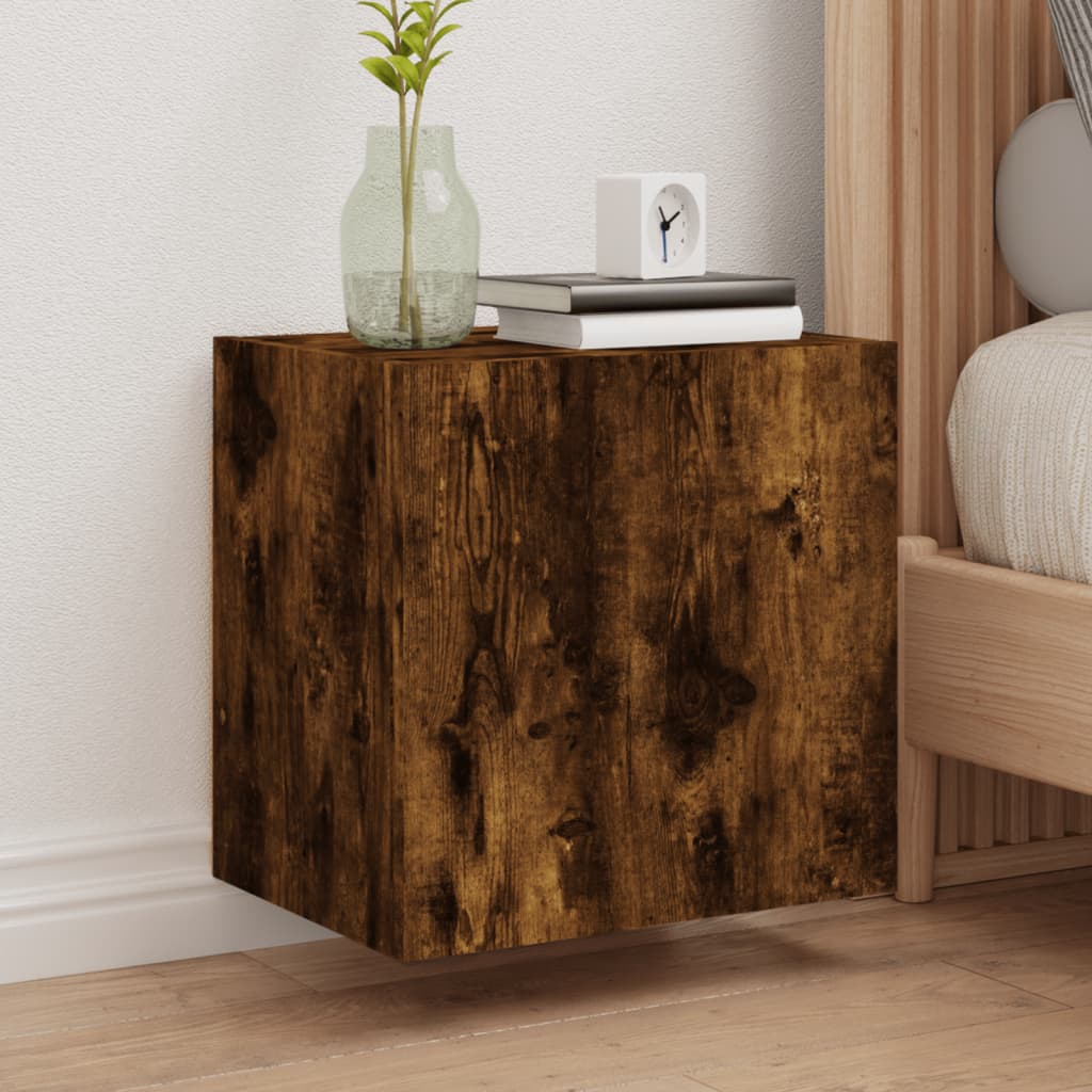 Meuble TV mural chêne fumé 40,5x30x40 cm bois d'ingénierie - XIOS