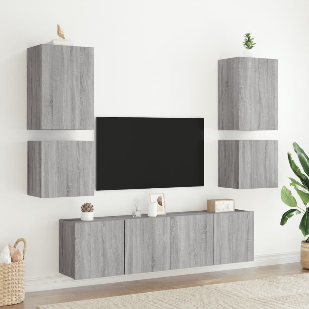 Meuble TV mural sonoma gris 40,5x30x40 cm bois d'ingénierie - XIOS