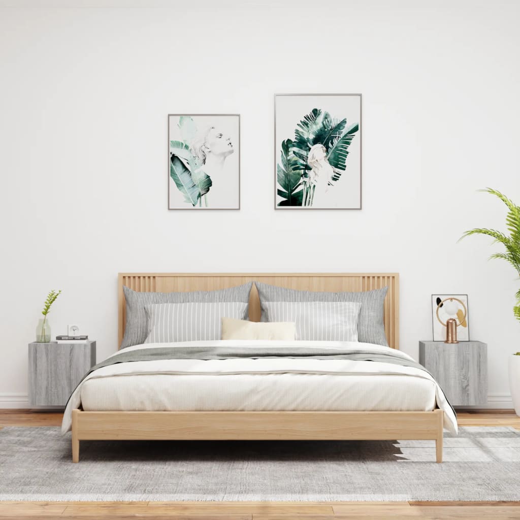 Meubles TV muraux 2pcs sonoma gris 40,5x30x40cm bois ingénierie - XIOS