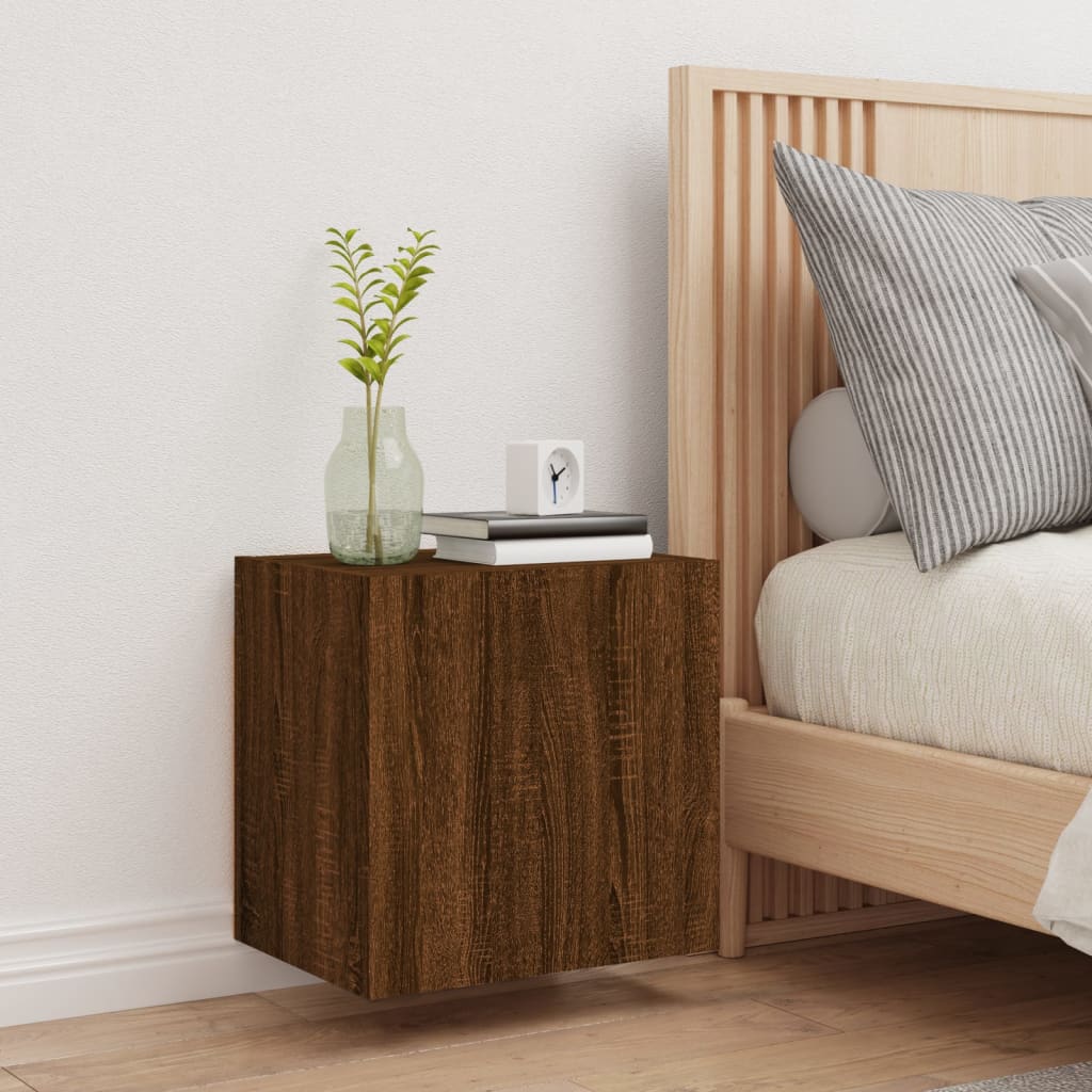 Meuble TV mural chêne marron 40,5x30x40 cm bois d'ingénierie - XIOS