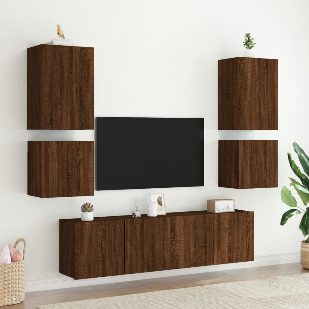 Meubles TV muraux 2 pcs chêne marron 40,5x30x40 cm - XIOS