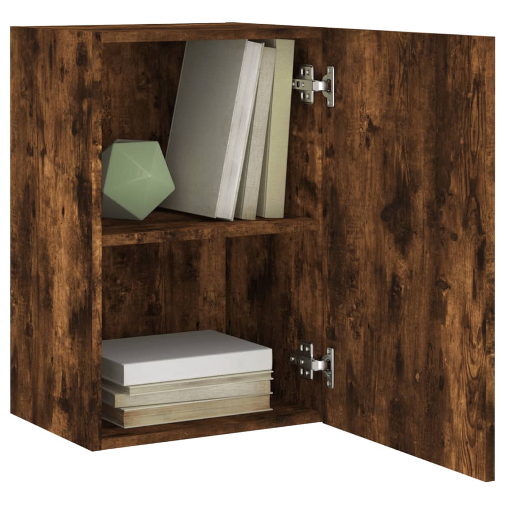 Meuble TV mural chêne fumé 40,5x30x60 cm bois d'ingénierie - XIOS