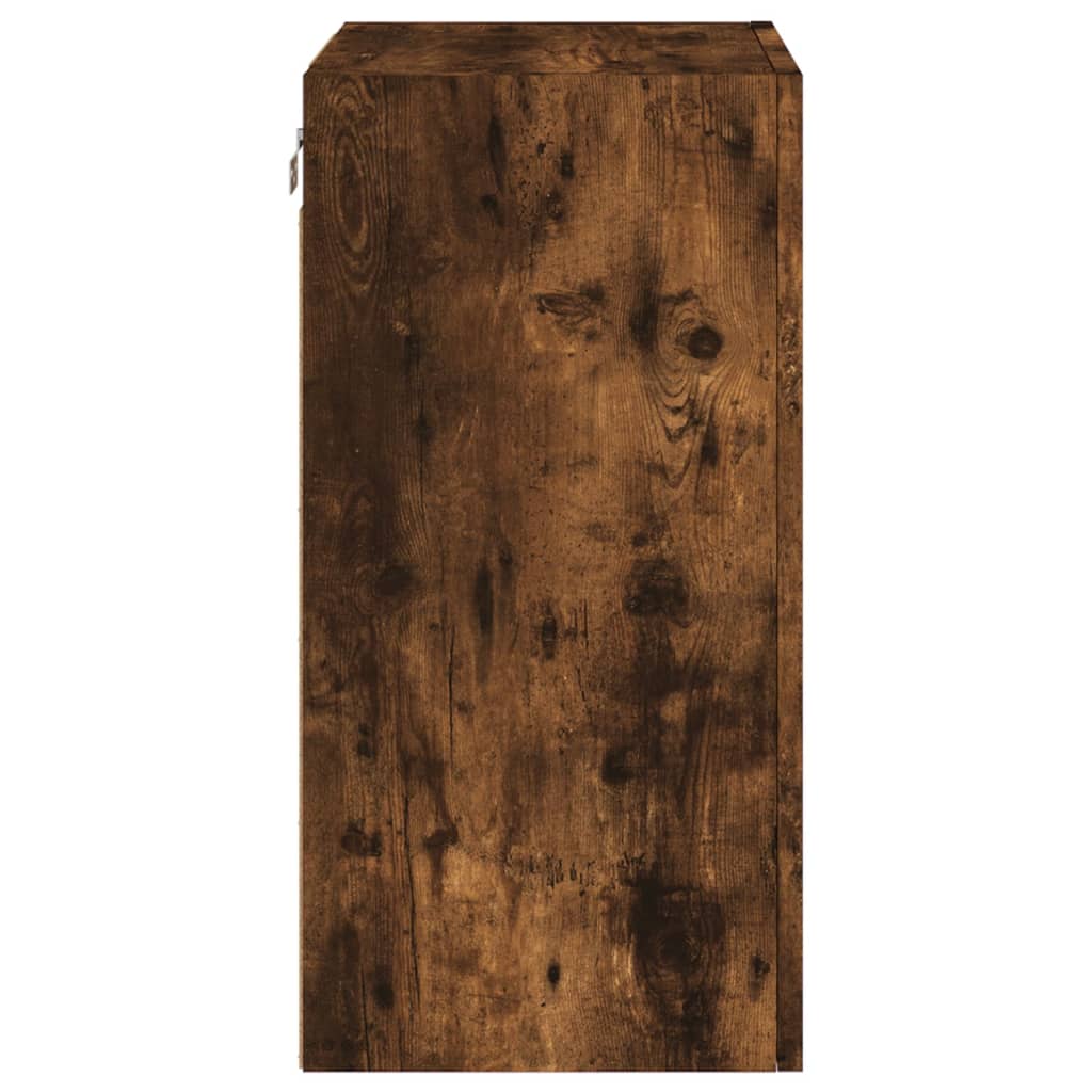Meuble TV mural chêne fumé 40,5x30x60 cm bois d'ingénierie - XIOS