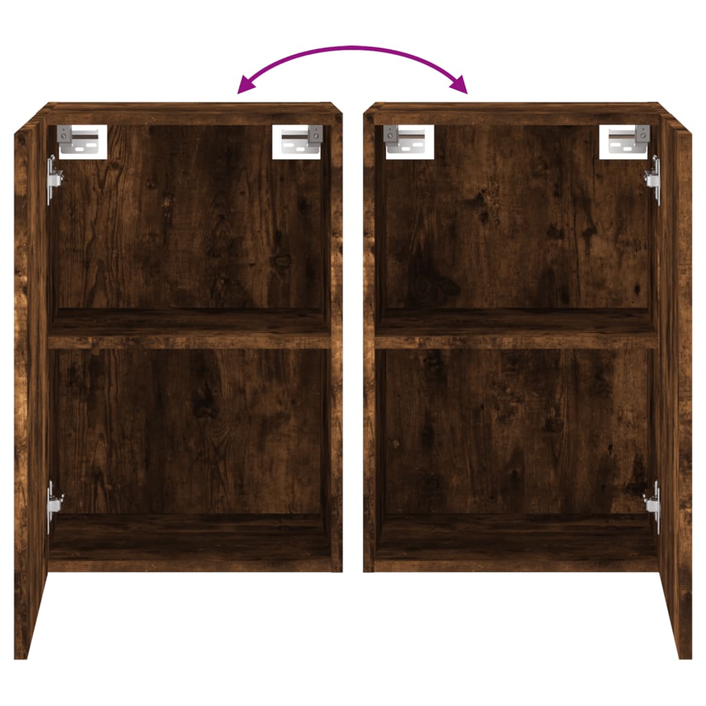 Meuble TV mural chêne fumé 40,5x30x60 cm bois d'ingénierie - XIOS