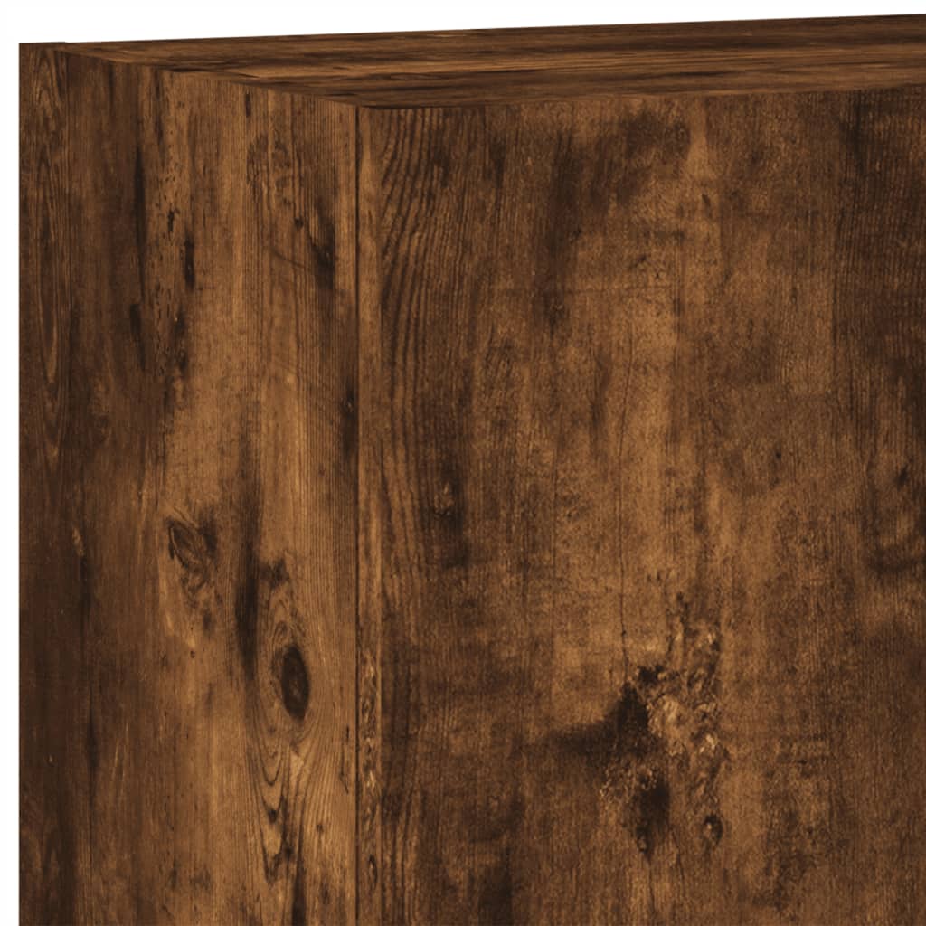 Meuble TV mural chêne fumé 40,5x30x60 cm bois d'ingénierie - XIOS