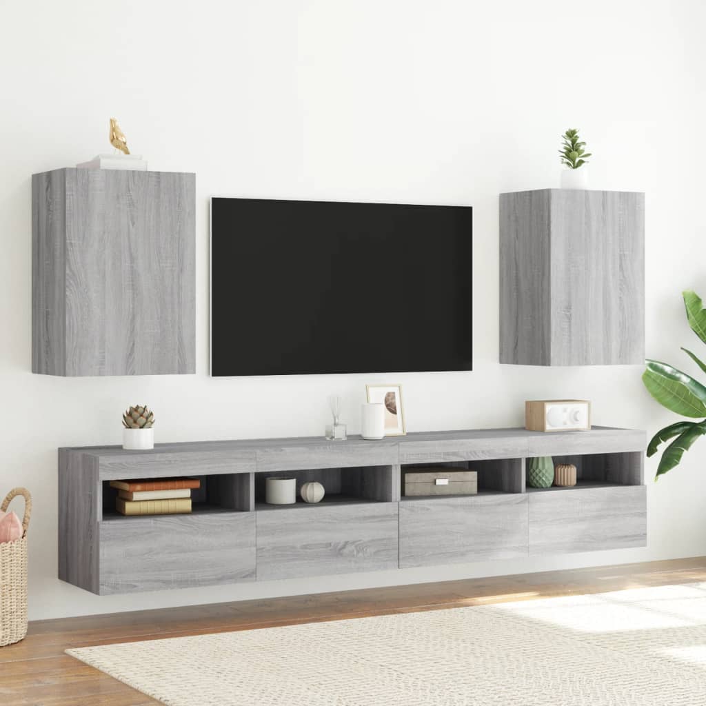 Meuble TV mural sonoma gris 40,5x30x60 cm bois d'ingénierie - XIOS