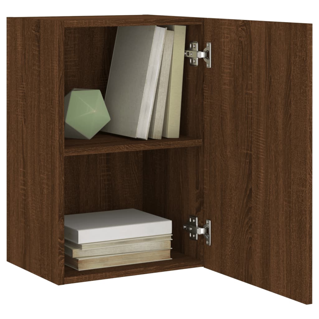 Meuble TV mural chêne marron 40,5x30x60 cm bois d'ingénierie - XIOS