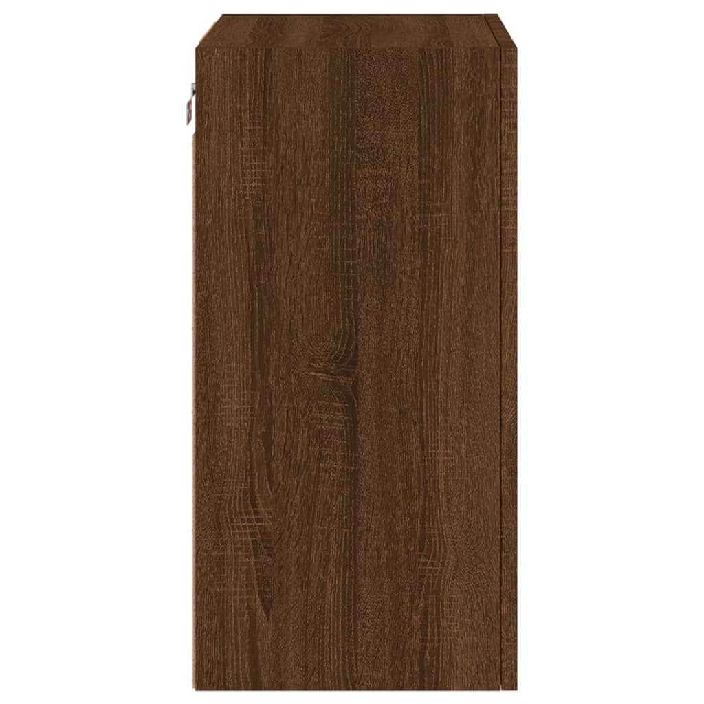 Meuble TV mural chêne marron 40,5x30x60 cm bois d'ingénierie - XIOS