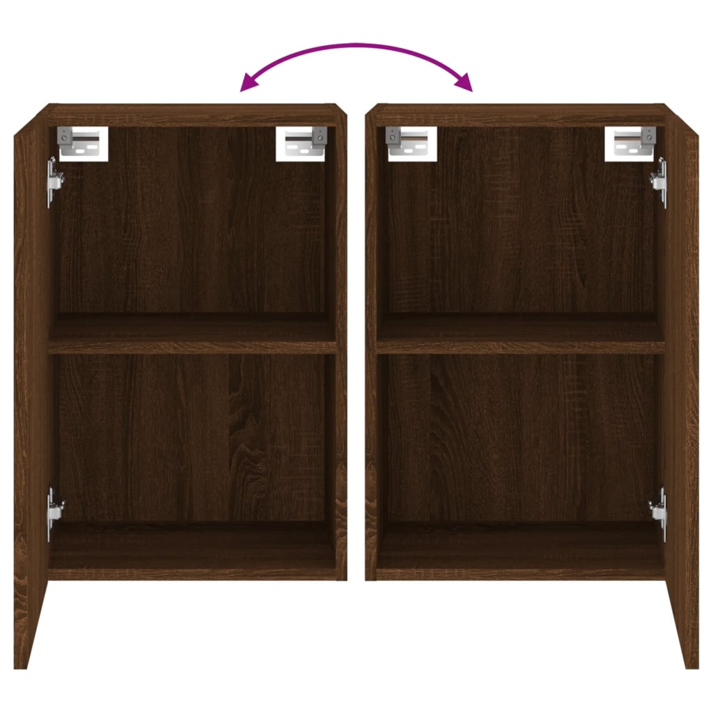 Meuble TV mural chêne marron 40,5x30x60 cm bois d'ingénierie - XIOS