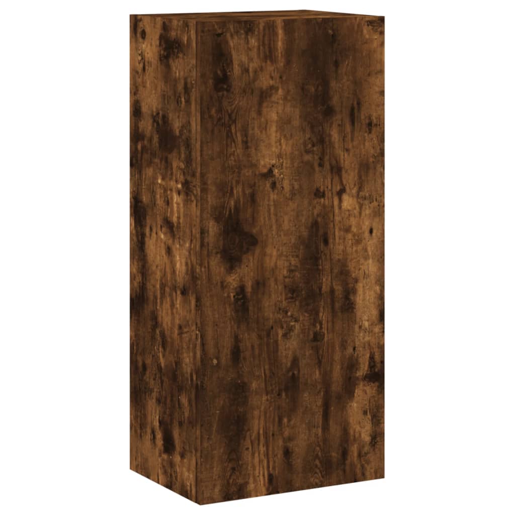 Meuble TV mural chêne fumé 40,5x30x90 cm bois d'ingénierie - XIOS