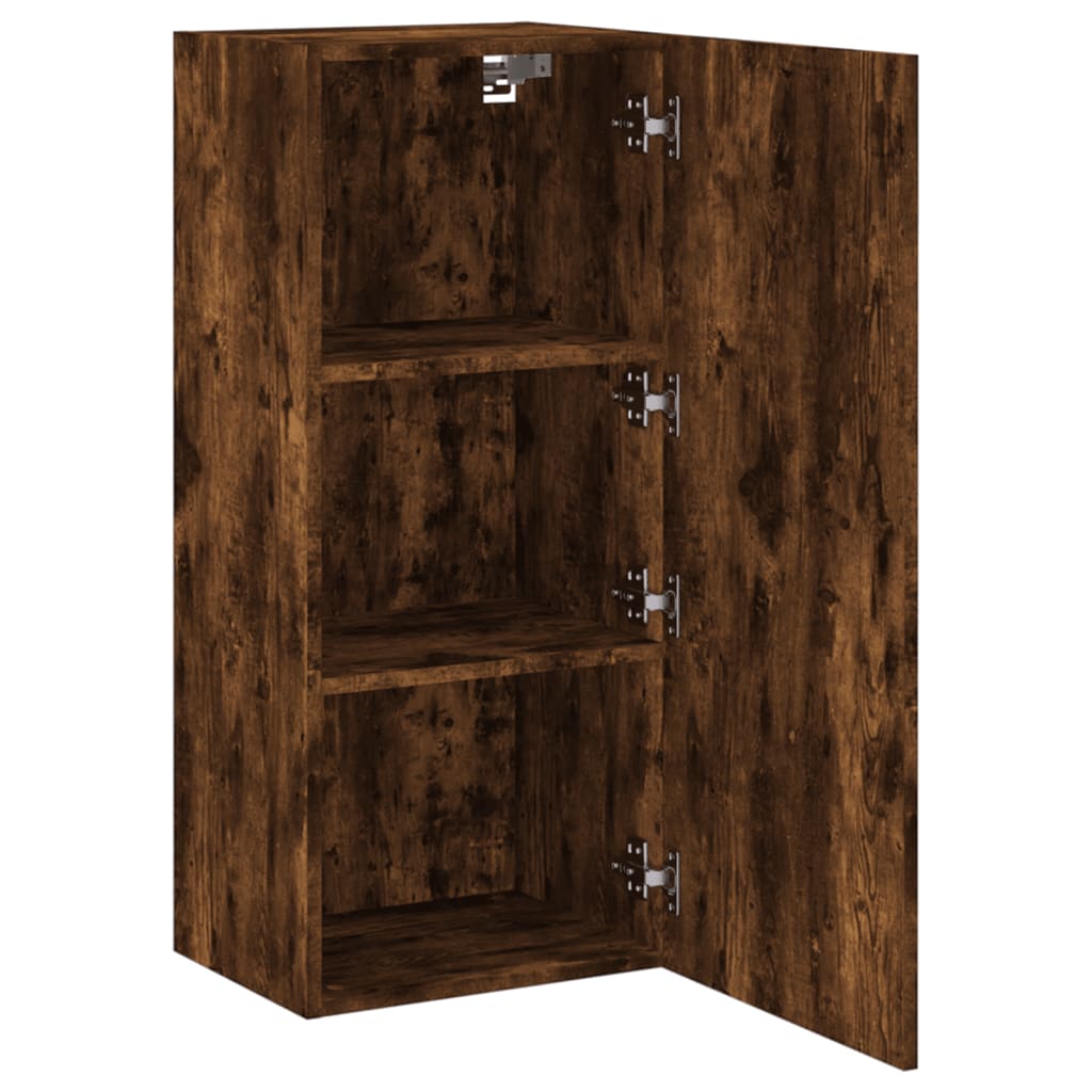 Meuble TV mural chêne fumé 40,5x30x90 cm bois d'ingénierie - XIOS