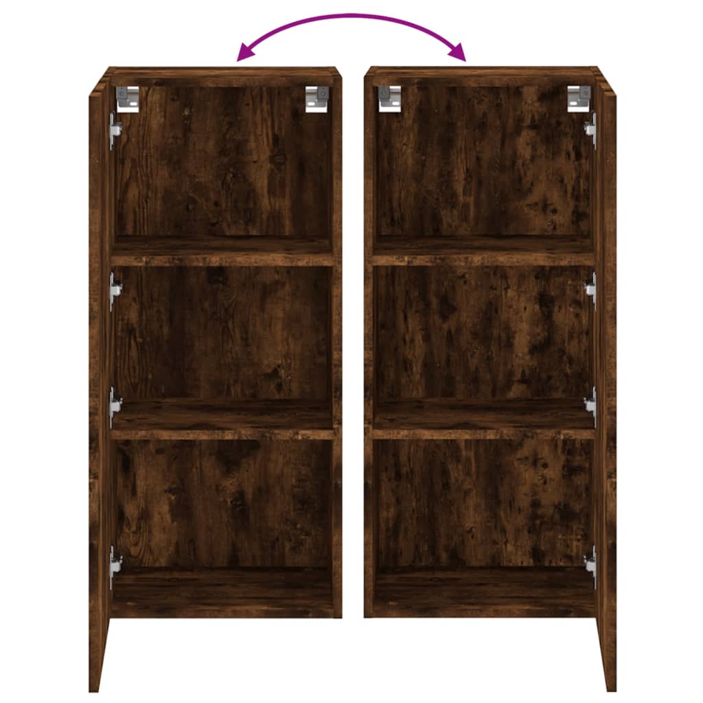 Meuble TV mural chêne fumé 40,5x30x90 cm bois d'ingénierie - XIOS