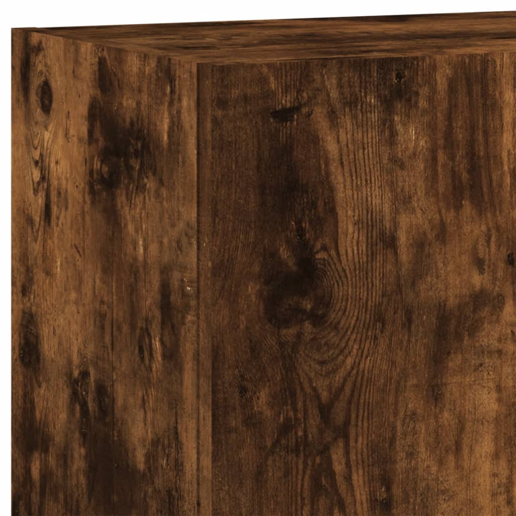 Meuble TV mural chêne fumé 40,5x30x90 cm bois d'ingénierie - XIOS