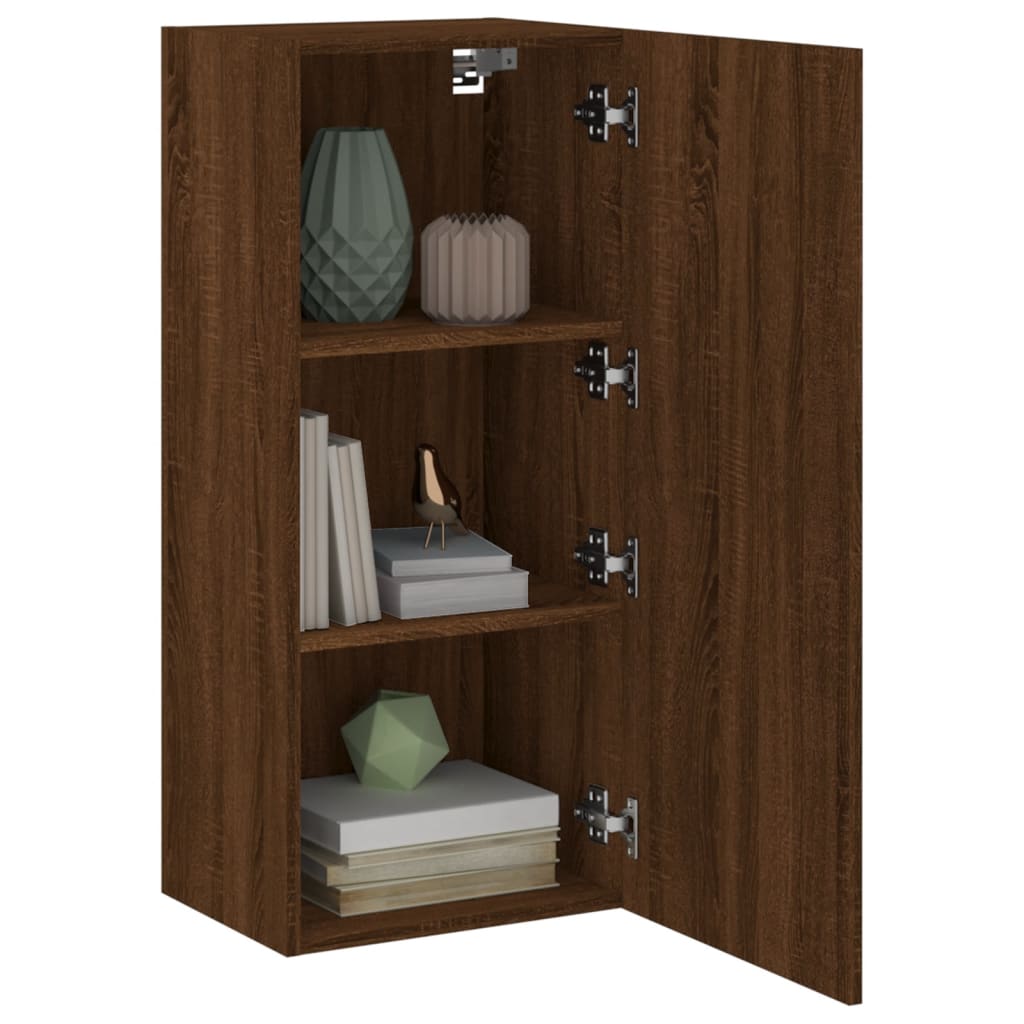 Meuble TV mural chêne marron 40,5x30x90 cm bois d'ingénierie - XIOS