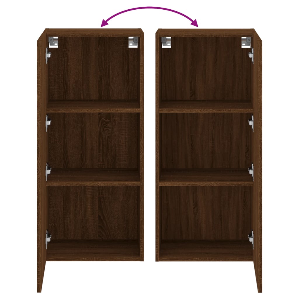 Meuble TV mural chêne marron 40,5x30x90 cm bois d'ingénierie - XIOS