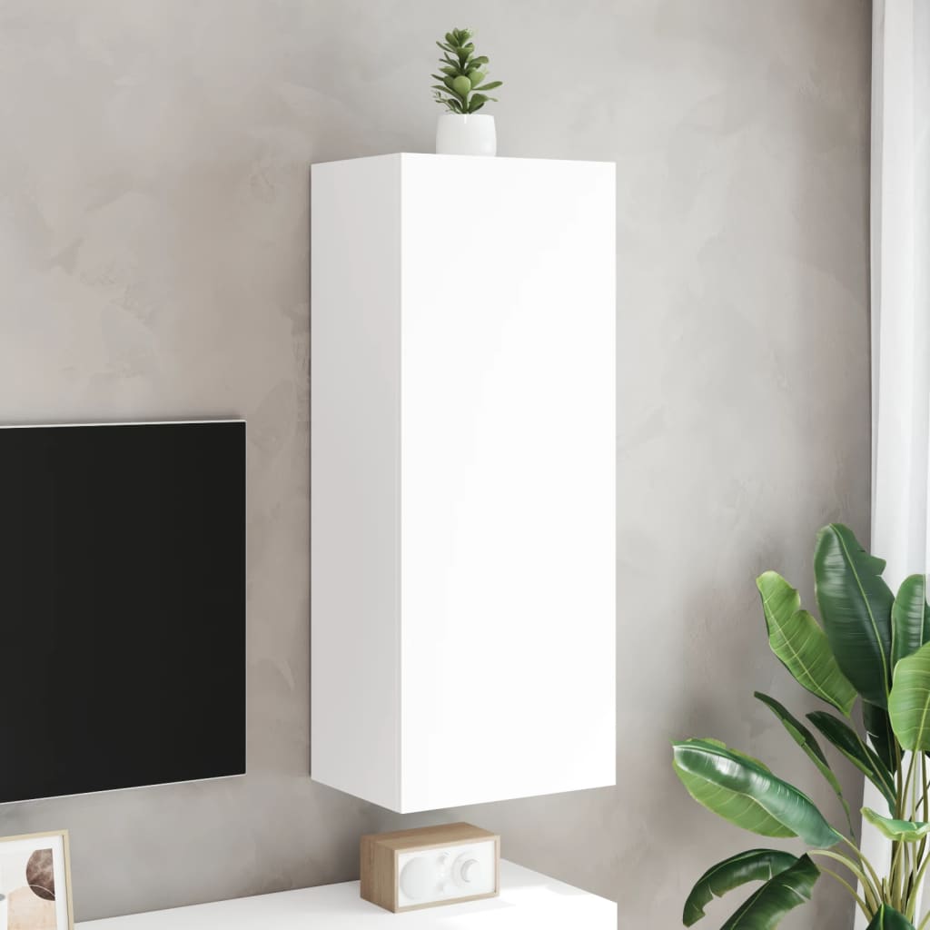 Meuble TV mural blanc 40,5x30x102 cm bois d'ingénierie - XIOS