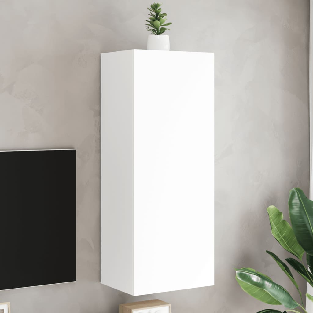 Meuble TV mural blanc 40,5x30x102 cm bois d'ingénierie - XIOS