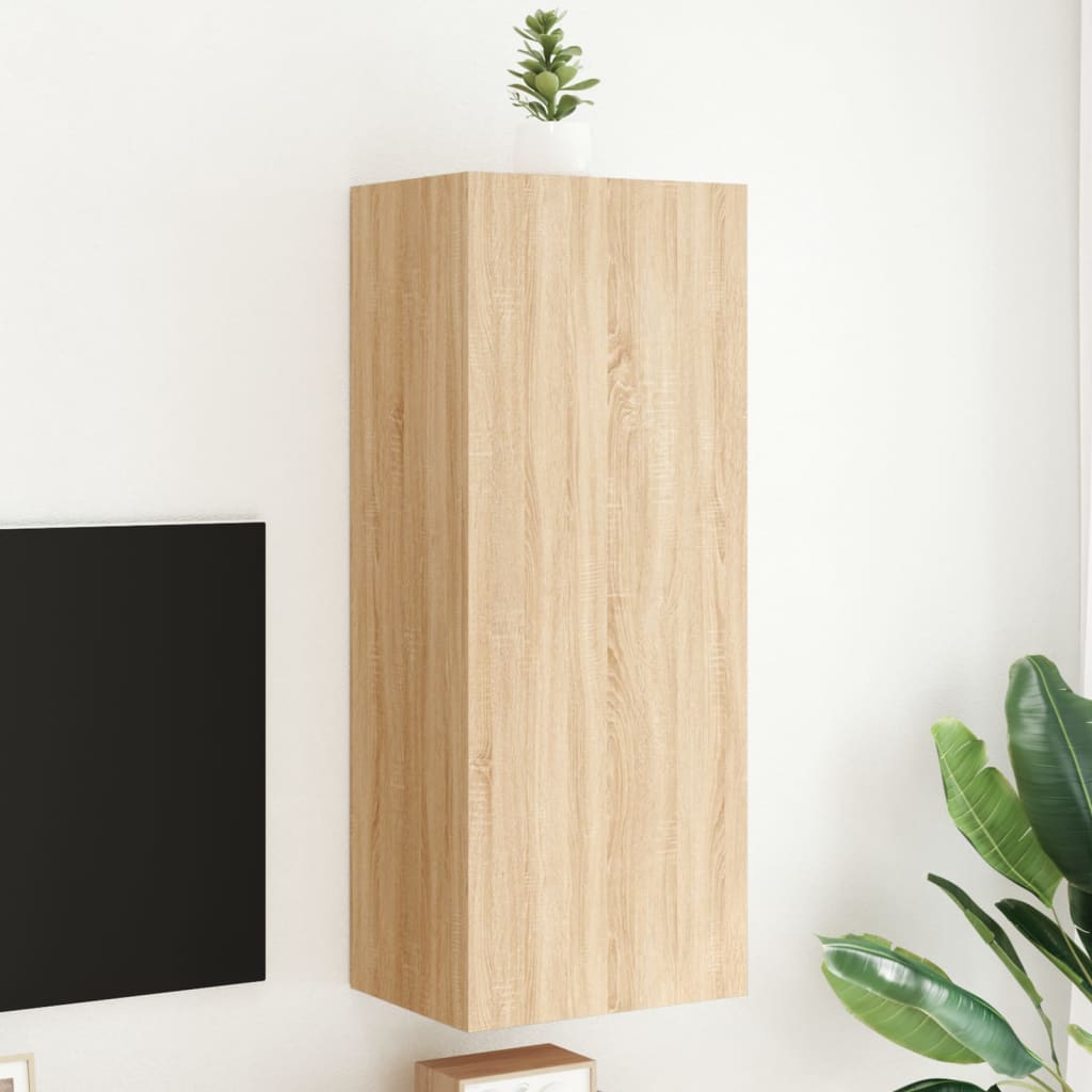 Meuble TV mural chêne sonoma 40,5x30x102 cm bois d'ingénierie - XIOS