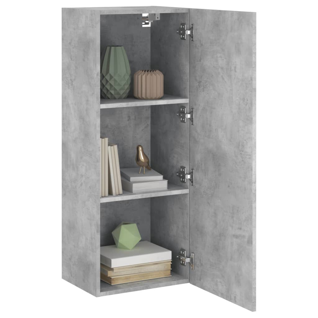 Meuble TV mural gris béton 40,5x30x102 cm bois d'ingénierie - XIOS