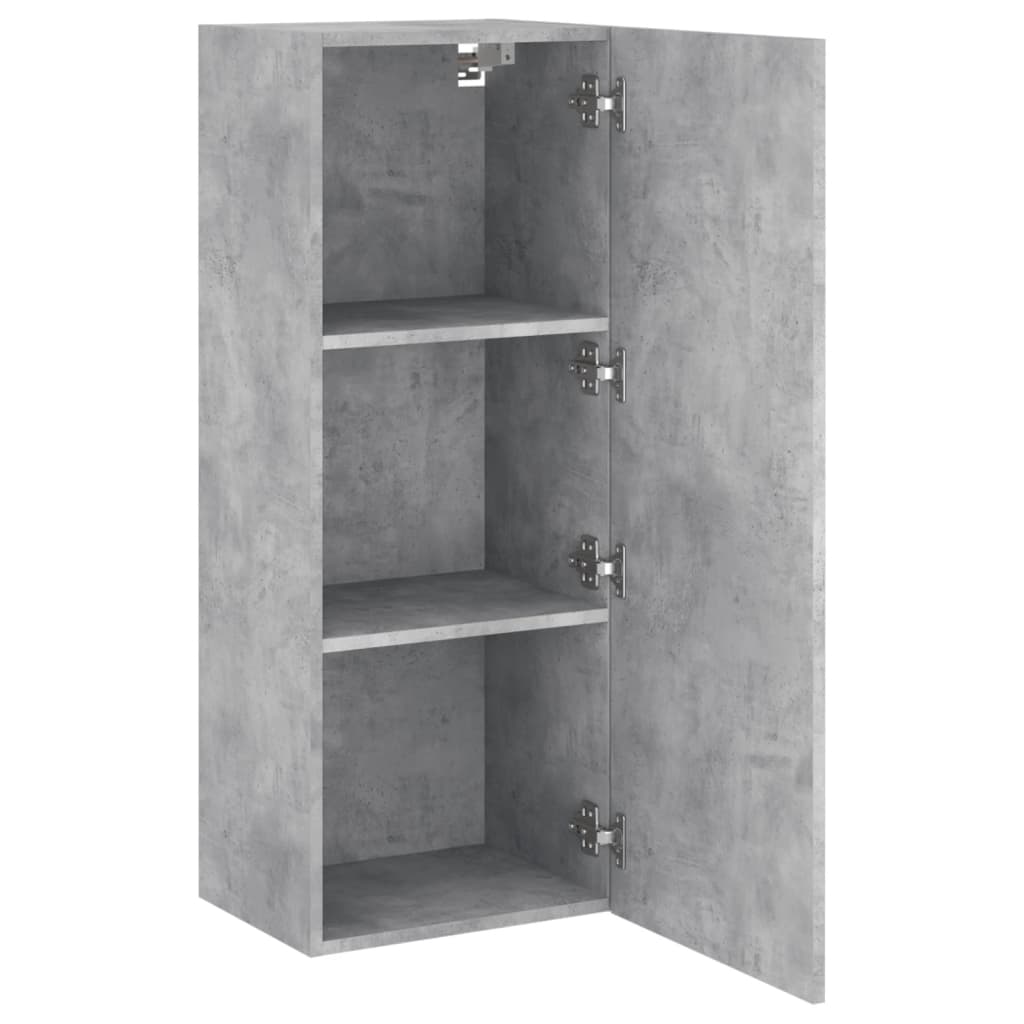 Meuble TV mural gris béton 40,5x30x102 cm bois d'ingénierie - XIOS